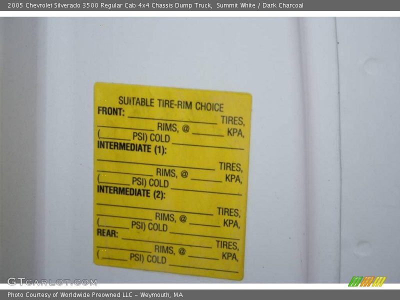 Summit White / Dark Charcoal 2005 Chevrolet Silverado 3500 Regular Cab 4x4 Chassis Dump Truck