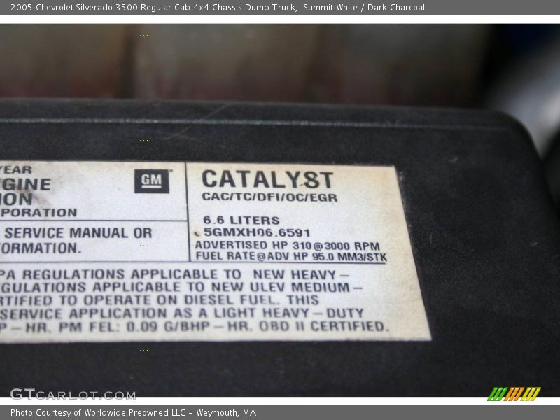 Summit White / Dark Charcoal 2005 Chevrolet Silverado 3500 Regular Cab 4x4 Chassis Dump Truck