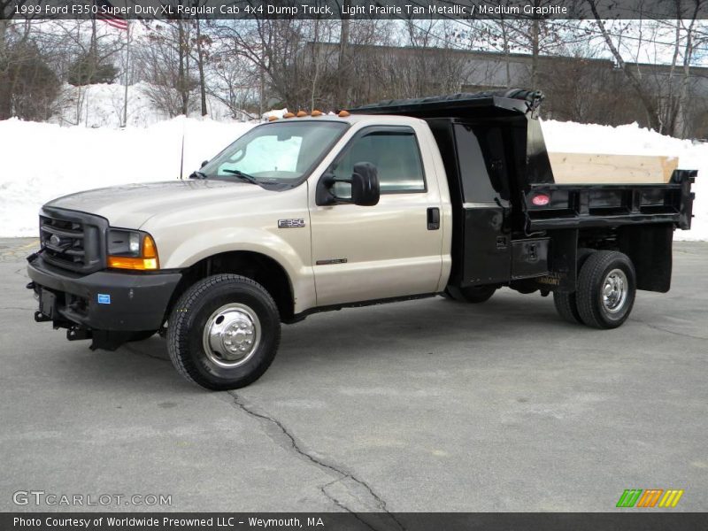  1999 F350 Super Duty XL Regular Cab 4x4 Dump Truck Light Prairie Tan Metallic