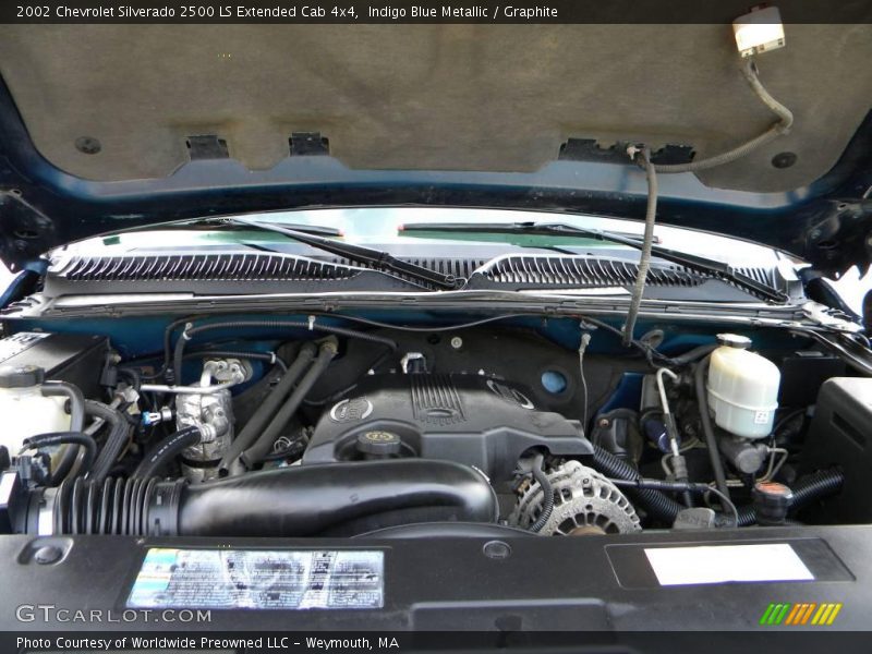 Indigo Blue Metallic / Graphite 2002 Chevrolet Silverado 2500 LS Extended Cab 4x4