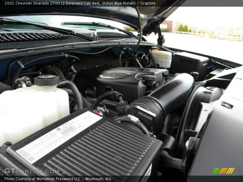 Indigo Blue Metallic / Graphite 2002 Chevrolet Silverado 2500 LS Extended Cab 4x4