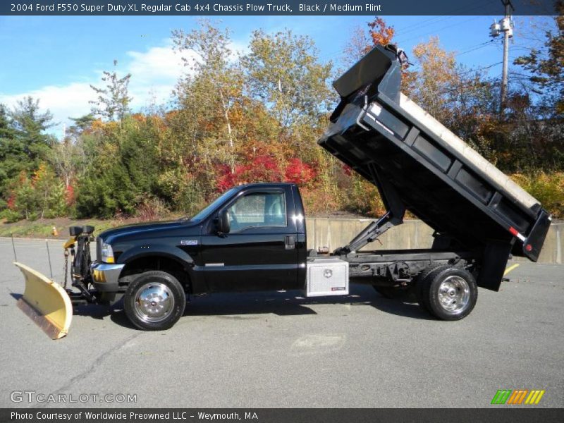 Black / Medium Flint 2004 Ford F550 Super Duty XL Regular Cab 4x4 Chassis Plow Truck
