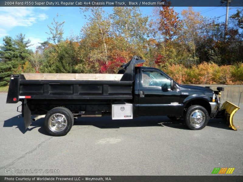 Black / Medium Flint 2004 Ford F550 Super Duty XL Regular Cab 4x4 Chassis Plow Truck