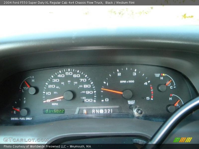 Black / Medium Flint 2004 Ford F550 Super Duty XL Regular Cab 4x4 Chassis Plow Truck