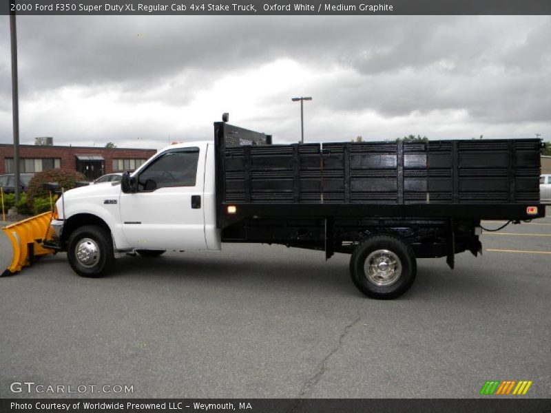 Oxford White / Medium Graphite 2000 Ford F350 Super Duty XL Regular Cab 4x4 Stake Truck