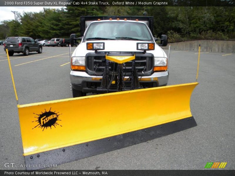 Oxford White / Medium Graphite 2000 Ford F350 Super Duty XL Regular Cab 4x4 Stake Truck