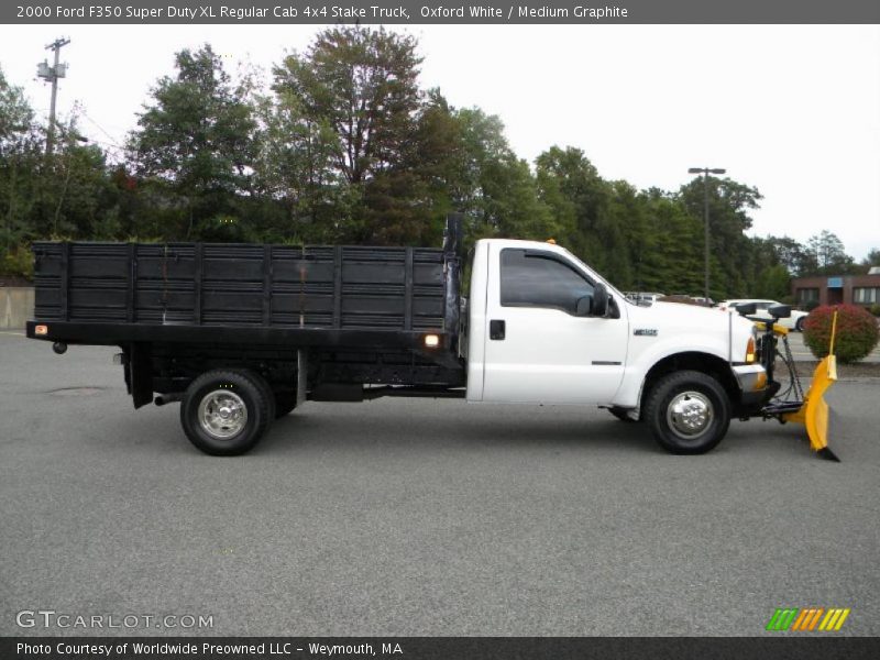 Oxford White / Medium Graphite 2000 Ford F350 Super Duty XL Regular Cab 4x4 Stake Truck