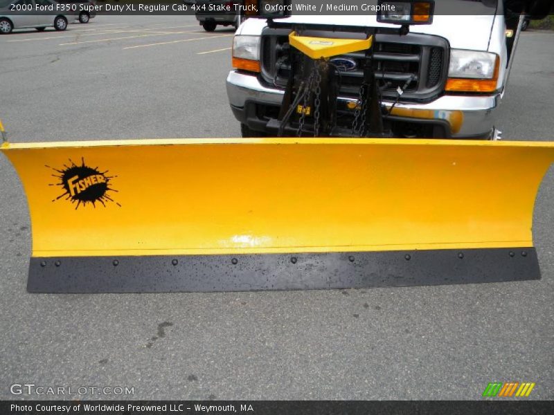 Oxford White / Medium Graphite 2000 Ford F350 Super Duty XL Regular Cab 4x4 Stake Truck