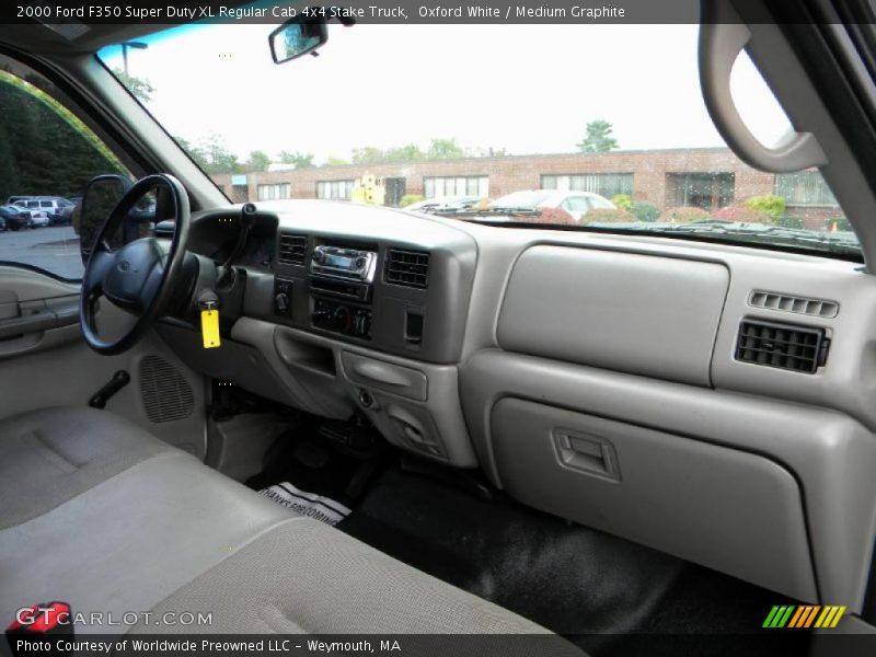 Oxford White / Medium Graphite 2000 Ford F350 Super Duty XL Regular Cab 4x4 Stake Truck