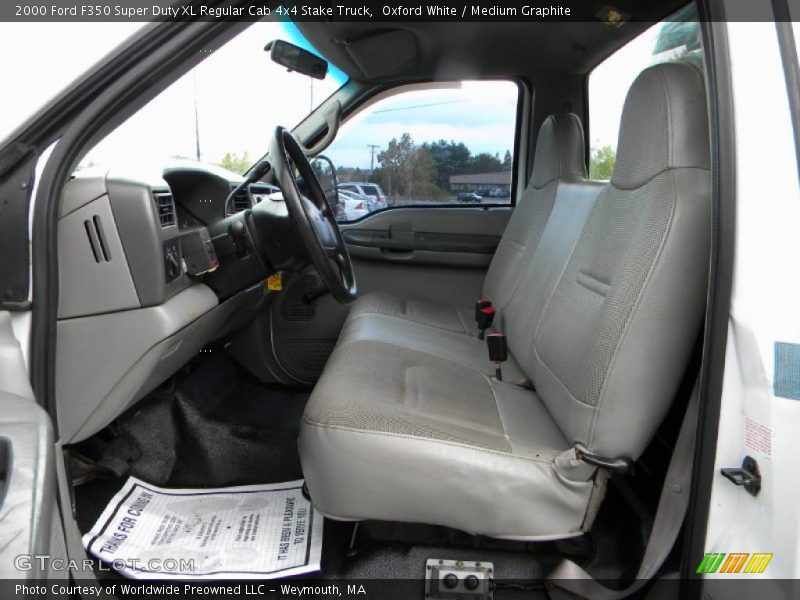 Oxford White / Medium Graphite 2000 Ford F350 Super Duty XL Regular Cab 4x4 Stake Truck
