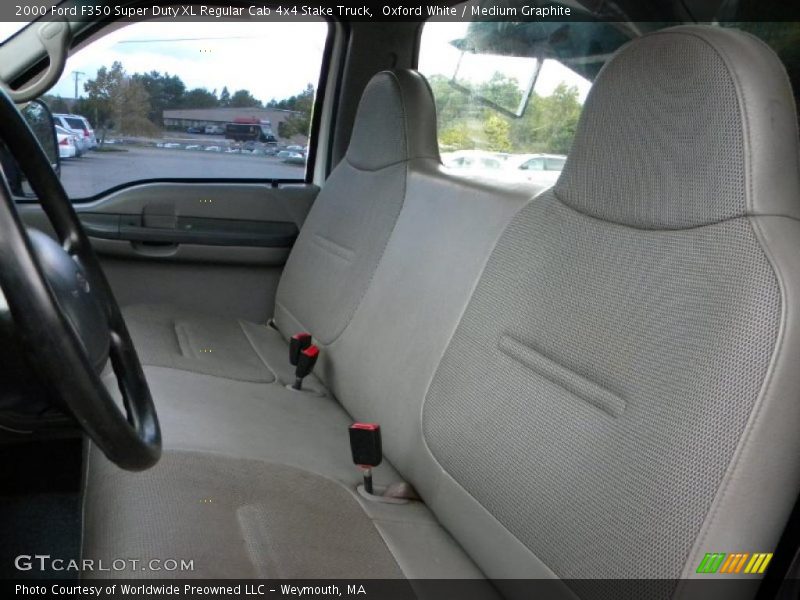 Oxford White / Medium Graphite 2000 Ford F350 Super Duty XL Regular Cab 4x4 Stake Truck