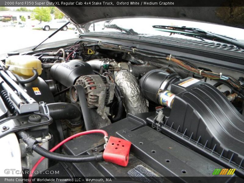 Oxford White / Medium Graphite 2000 Ford F350 Super Duty XL Regular Cab 4x4 Stake Truck