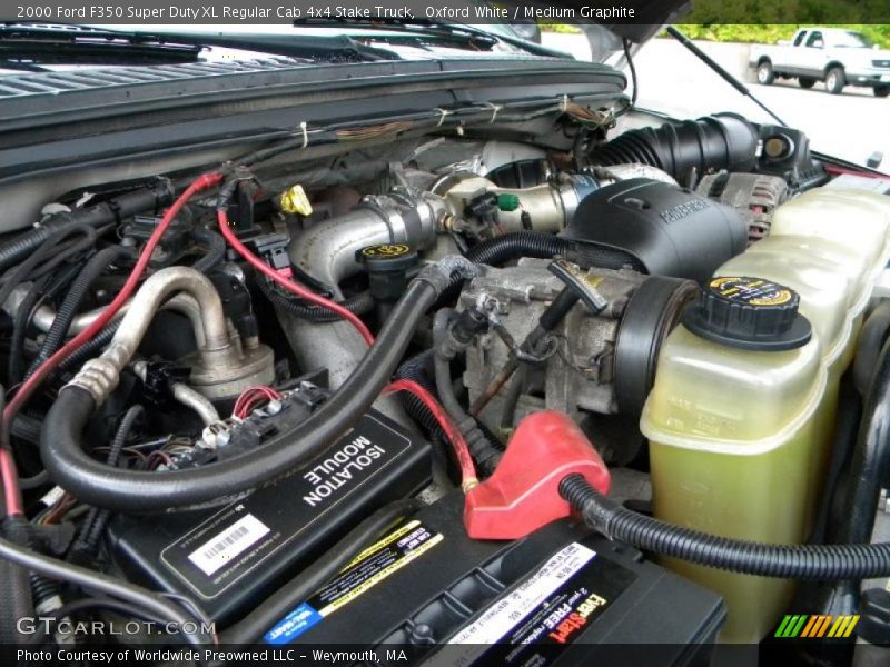 Oxford White / Medium Graphite 2000 Ford F350 Super Duty XL Regular Cab 4x4 Stake Truck