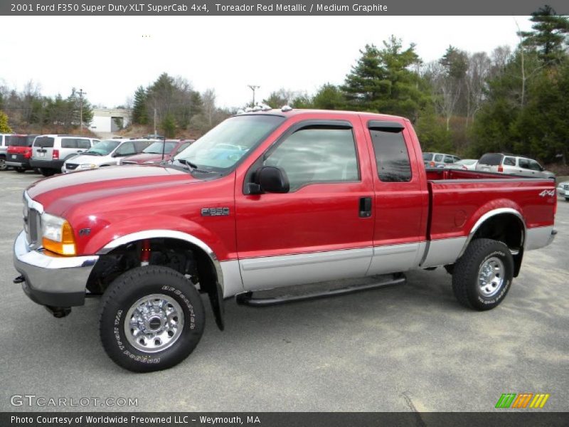 Toreador Red Metallic / Medium Graphite 2001 Ford F350 Super Duty XLT SuperCab 4x4