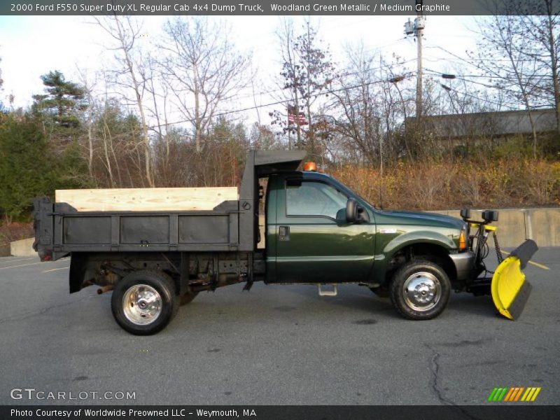 Woodland Green Metallic / Medium Graphite 2000 Ford F550 Super Duty XL Regular Cab 4x4 Dump Truck