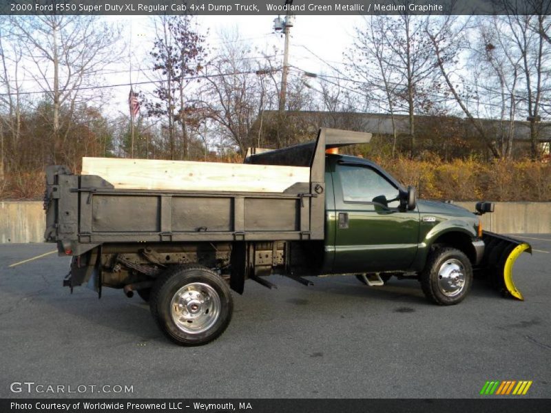 Woodland Green Metallic / Medium Graphite 2000 Ford F550 Super Duty XL Regular Cab 4x4 Dump Truck