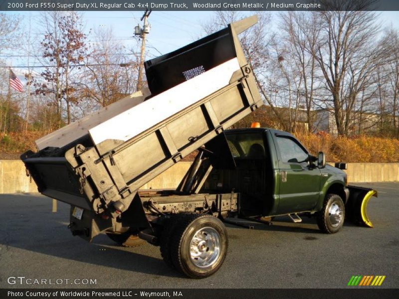 Woodland Green Metallic / Medium Graphite 2000 Ford F550 Super Duty XL Regular Cab 4x4 Dump Truck