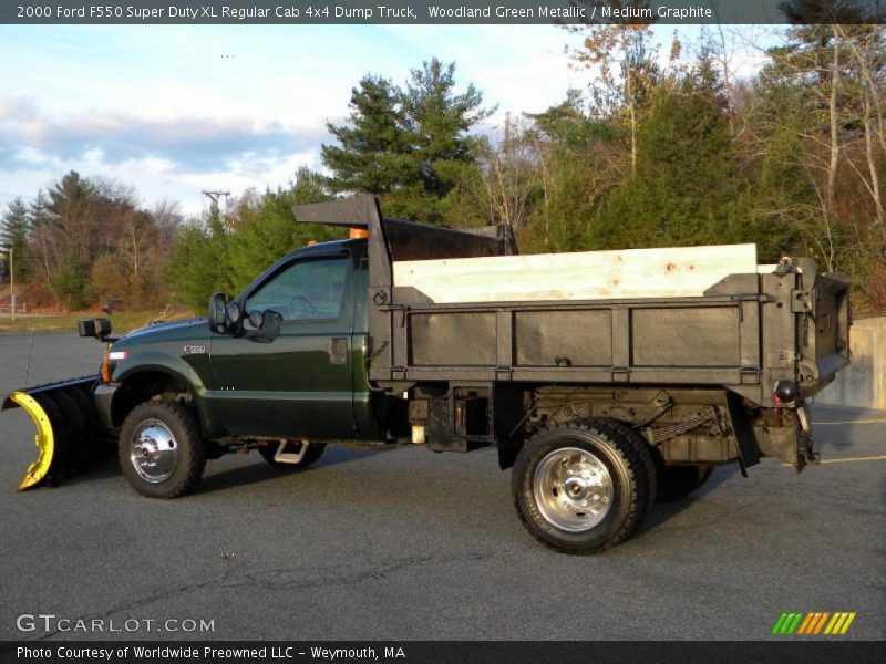 Woodland Green Metallic / Medium Graphite 2000 Ford F550 Super Duty XL Regular Cab 4x4 Dump Truck