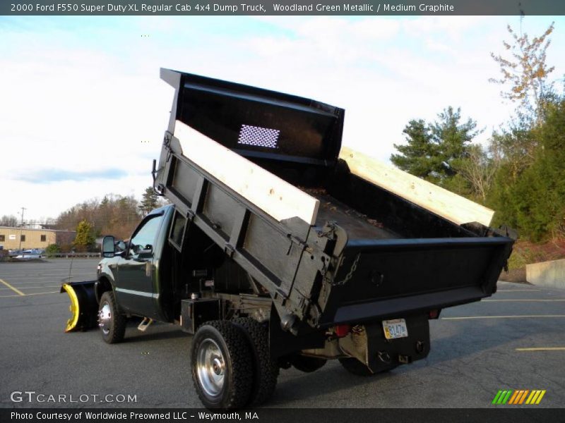 Woodland Green Metallic / Medium Graphite 2000 Ford F550 Super Duty XL Regular Cab 4x4 Dump Truck