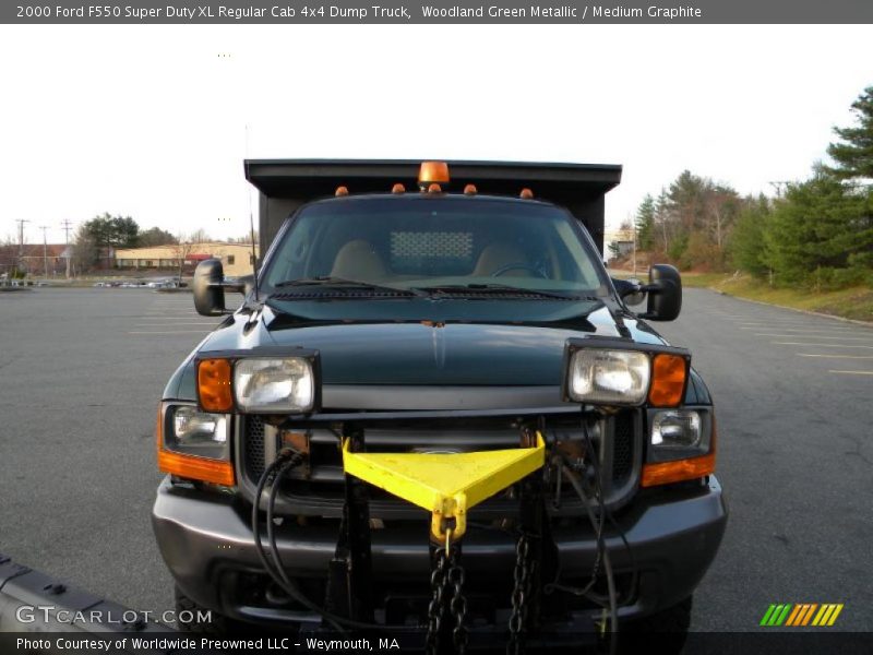 Woodland Green Metallic / Medium Graphite 2000 Ford F550 Super Duty XL Regular Cab 4x4 Dump Truck