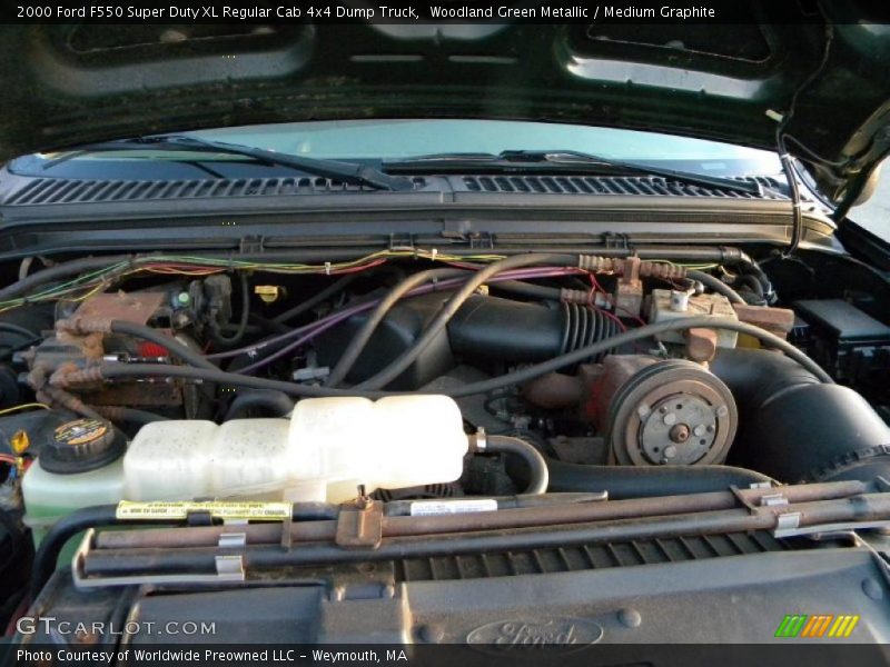 Woodland Green Metallic / Medium Graphite 2000 Ford F550 Super Duty XL Regular Cab 4x4 Dump Truck