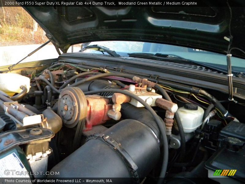 Woodland Green Metallic / Medium Graphite 2000 Ford F550 Super Duty XL Regular Cab 4x4 Dump Truck