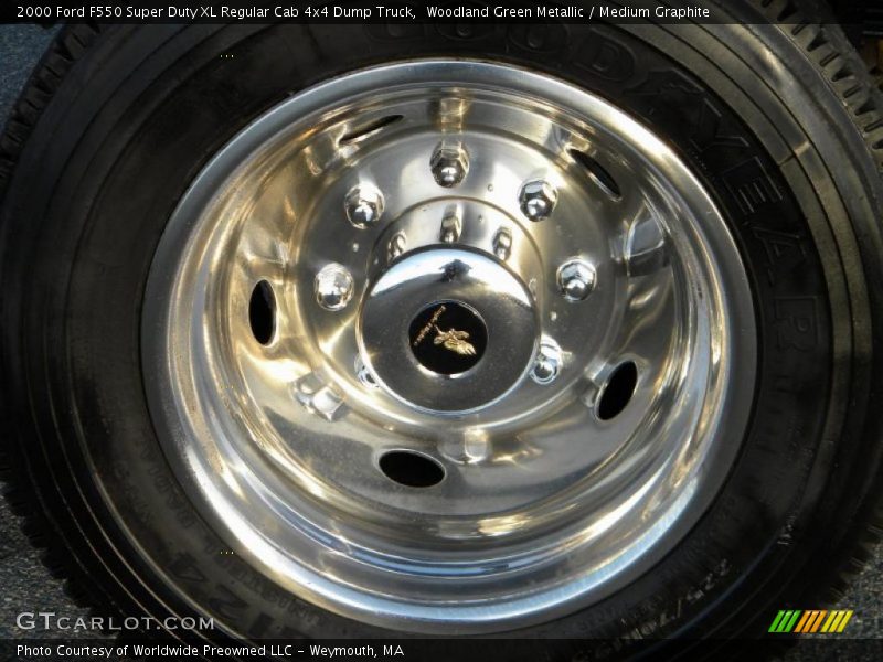 Woodland Green Metallic / Medium Graphite 2000 Ford F550 Super Duty XL Regular Cab 4x4 Dump Truck