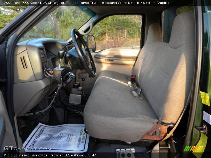 Woodland Green Metallic / Medium Graphite 2000 Ford F550 Super Duty XL Regular Cab 4x4 Dump Truck