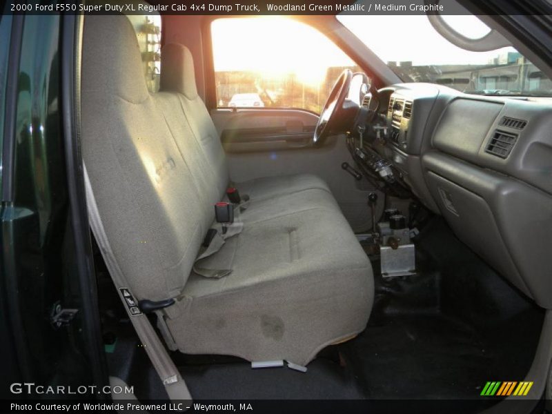 Woodland Green Metallic / Medium Graphite 2000 Ford F550 Super Duty XL Regular Cab 4x4 Dump Truck