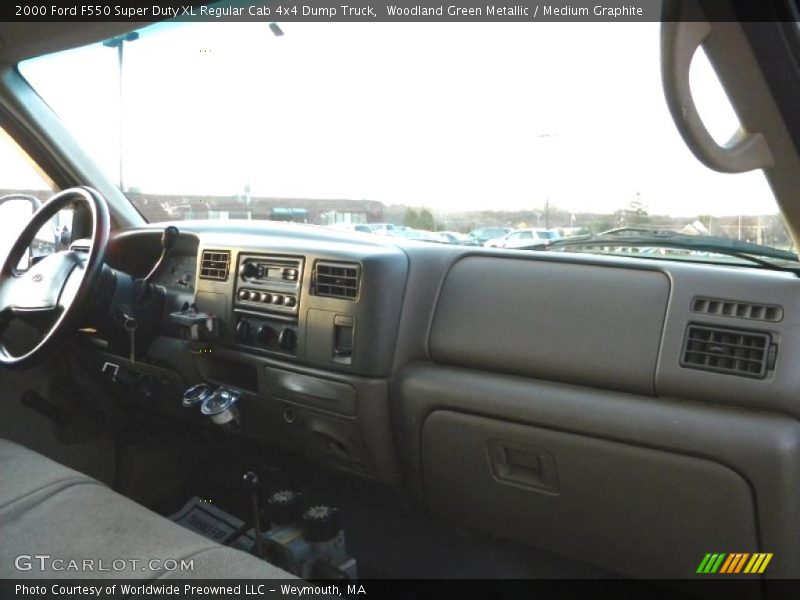 Woodland Green Metallic / Medium Graphite 2000 Ford F550 Super Duty XL Regular Cab 4x4 Dump Truck