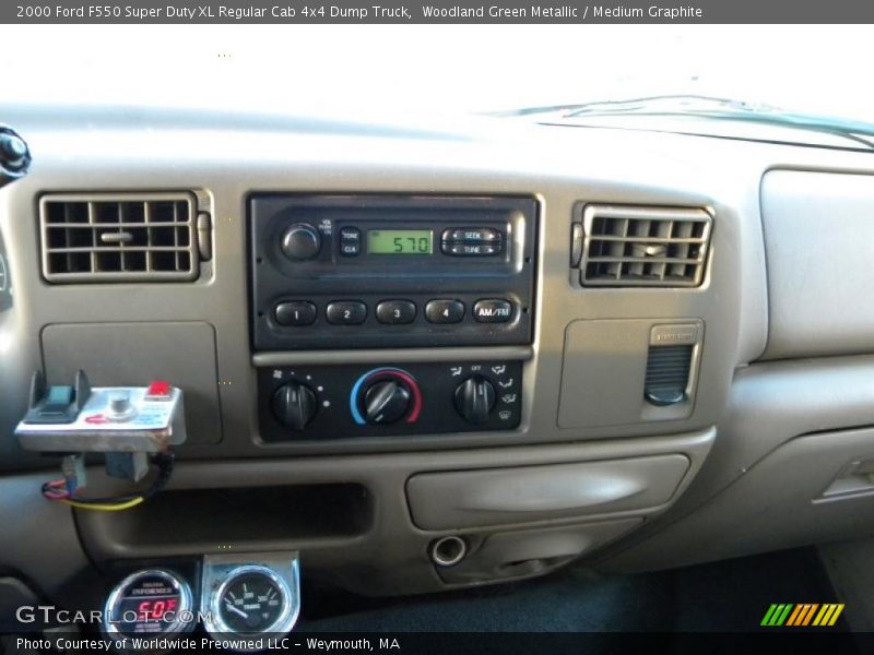 Woodland Green Metallic / Medium Graphite 2000 Ford F550 Super Duty XL Regular Cab 4x4 Dump Truck