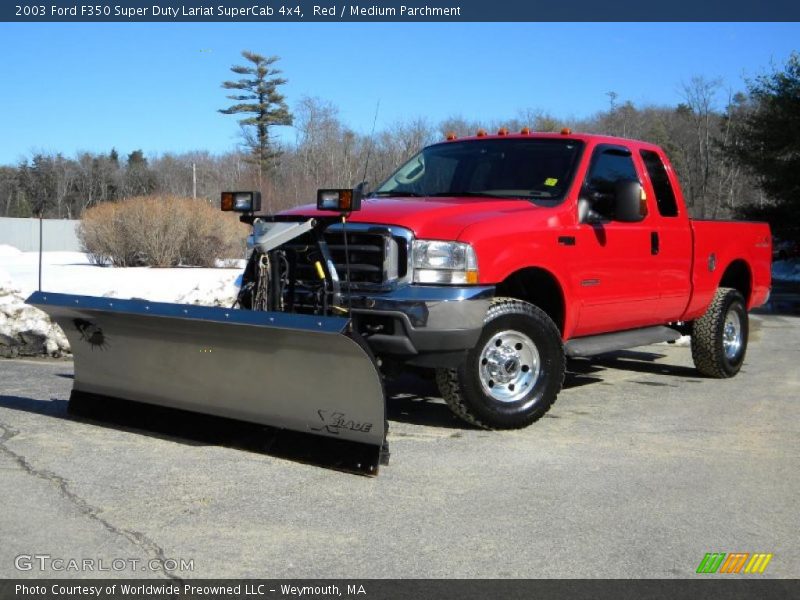 Red / Medium Parchment 2003 Ford F350 Super Duty Lariat SuperCab 4x4