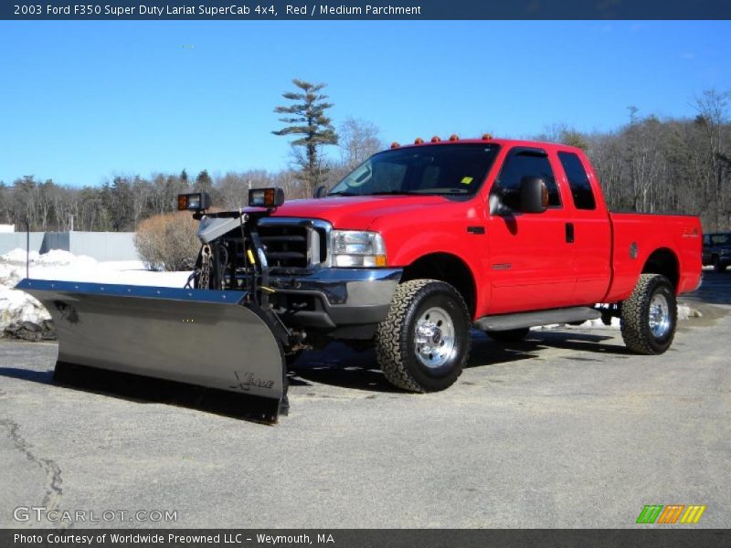 Red / Medium Parchment 2003 Ford F350 Super Duty Lariat SuperCab 4x4
