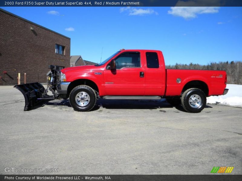 Red / Medium Parchment 2003 Ford F350 Super Duty Lariat SuperCab 4x4