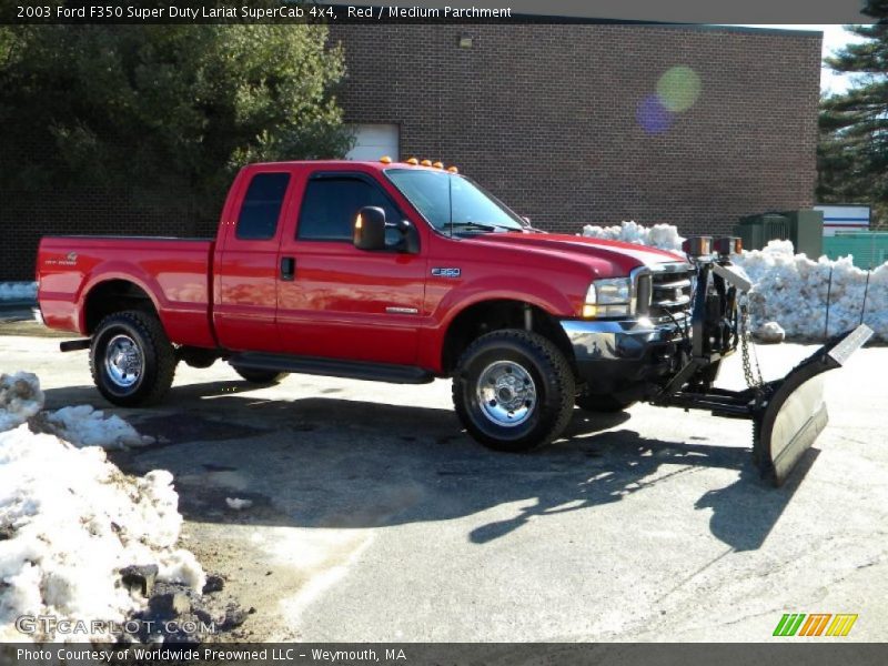 Red / Medium Parchment 2003 Ford F350 Super Duty Lariat SuperCab 4x4