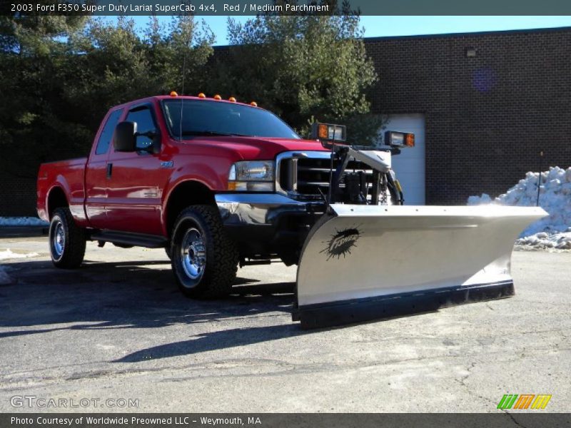 Red / Medium Parchment 2003 Ford F350 Super Duty Lariat SuperCab 4x4