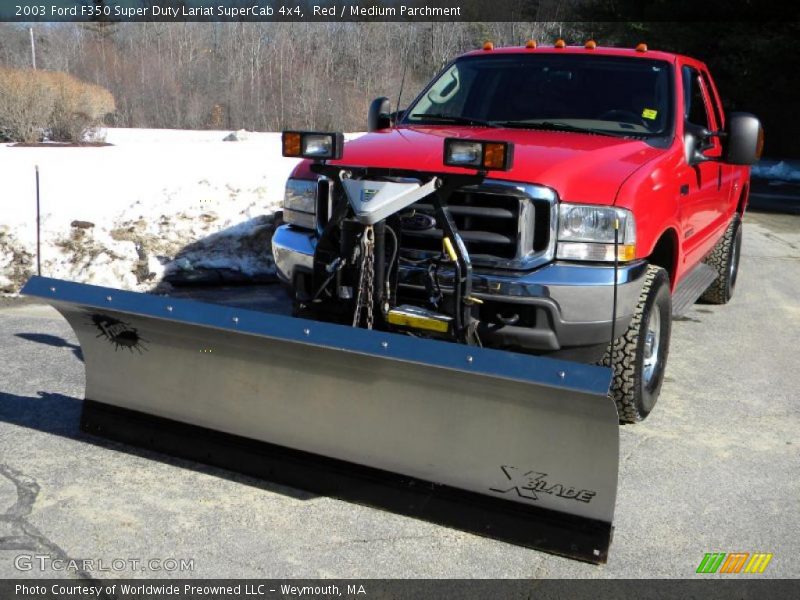 Red / Medium Parchment 2003 Ford F350 Super Duty Lariat SuperCab 4x4