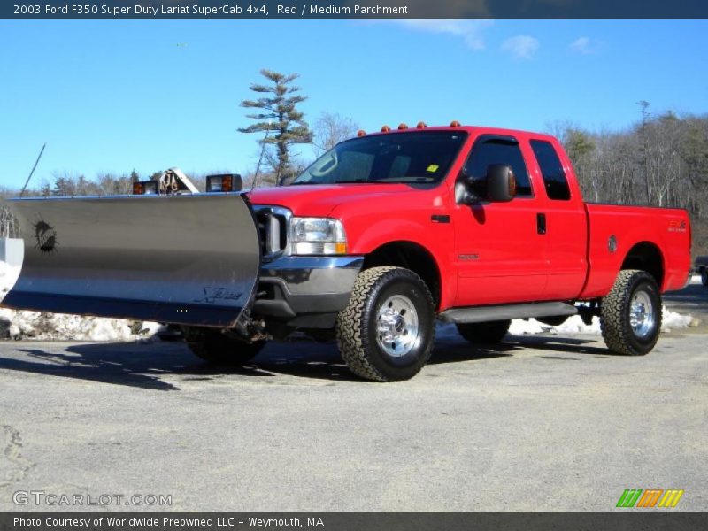 Red / Medium Parchment 2003 Ford F350 Super Duty Lariat SuperCab 4x4