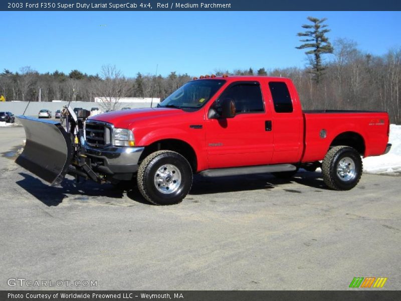 Red / Medium Parchment 2003 Ford F350 Super Duty Lariat SuperCab 4x4