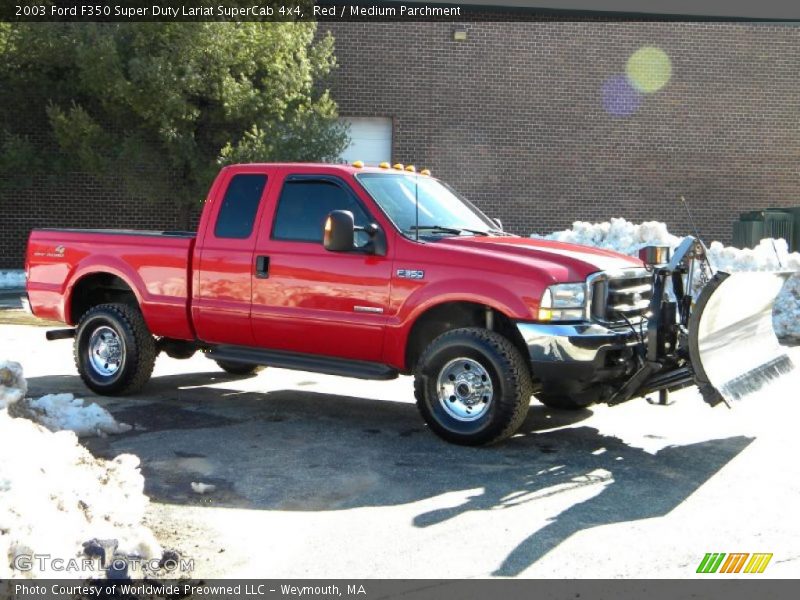 Red / Medium Parchment 2003 Ford F350 Super Duty Lariat SuperCab 4x4