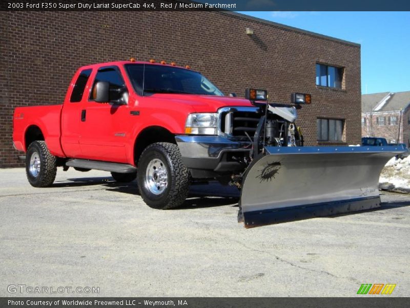 Red / Medium Parchment 2003 Ford F350 Super Duty Lariat SuperCab 4x4