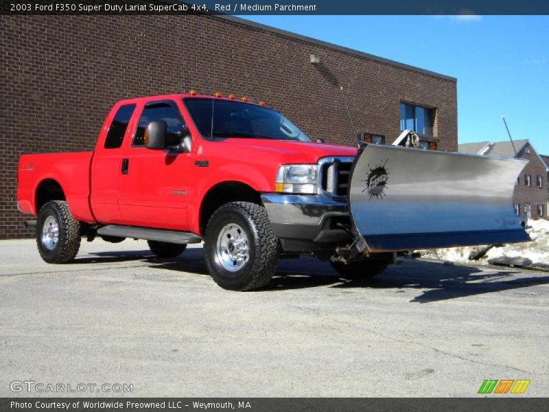 Red / Medium Parchment 2003 Ford F350 Super Duty Lariat SuperCab 4x4
