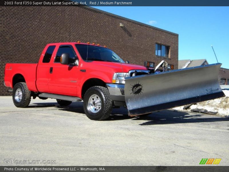 Red / Medium Parchment 2003 Ford F350 Super Duty Lariat SuperCab 4x4