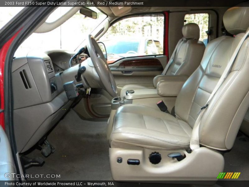 Red / Medium Parchment 2003 Ford F350 Super Duty Lariat SuperCab 4x4