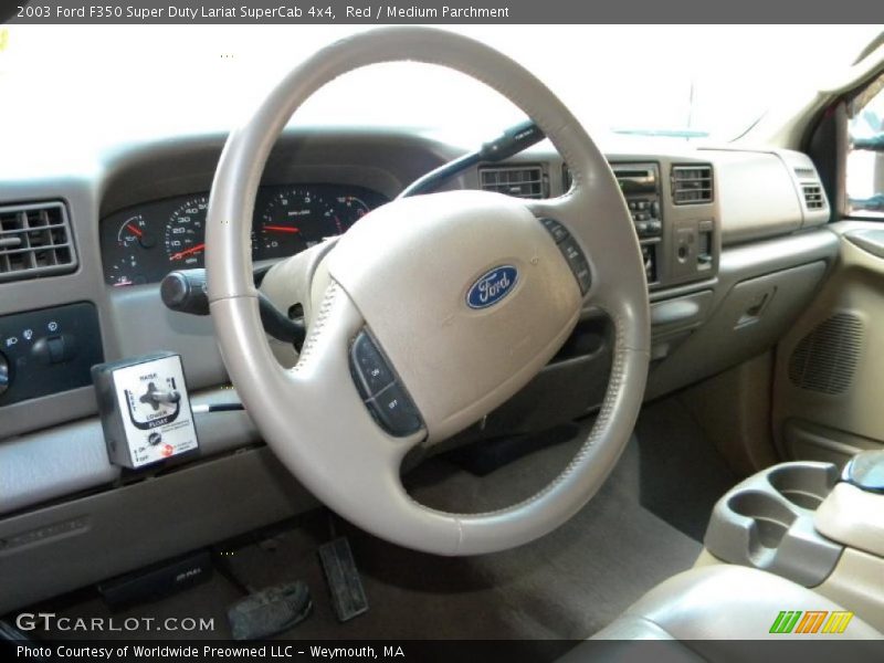 Red / Medium Parchment 2003 Ford F350 Super Duty Lariat SuperCab 4x4