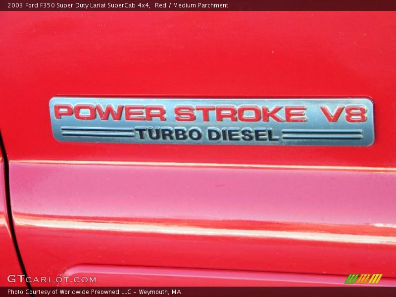Red / Medium Parchment 2003 Ford F350 Super Duty Lariat SuperCab 4x4