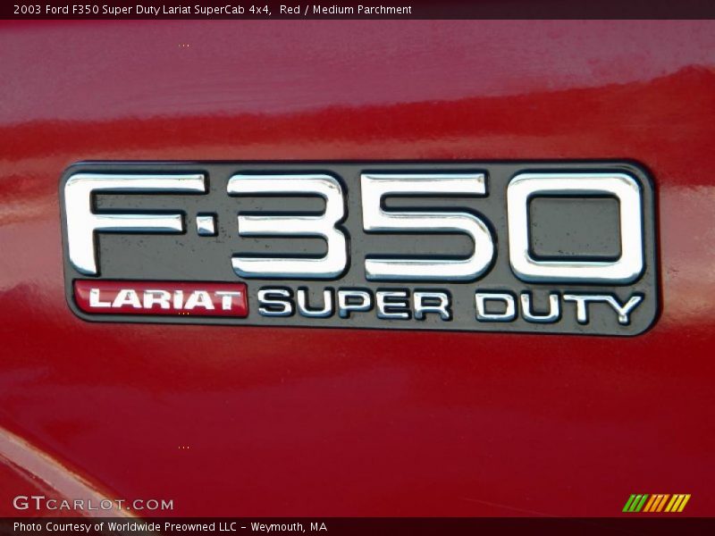 Red / Medium Parchment 2003 Ford F350 Super Duty Lariat SuperCab 4x4