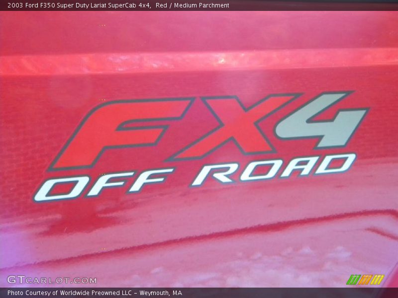 Red / Medium Parchment 2003 Ford F350 Super Duty Lariat SuperCab 4x4
