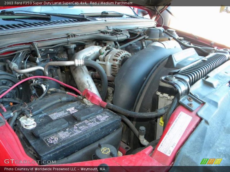 Red / Medium Parchment 2003 Ford F350 Super Duty Lariat SuperCab 4x4