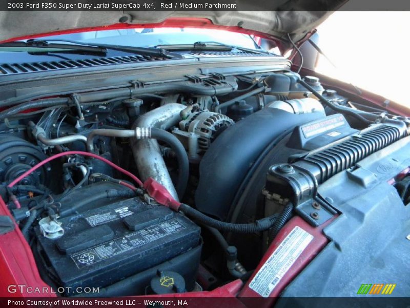 Red / Medium Parchment 2003 Ford F350 Super Duty Lariat SuperCab 4x4